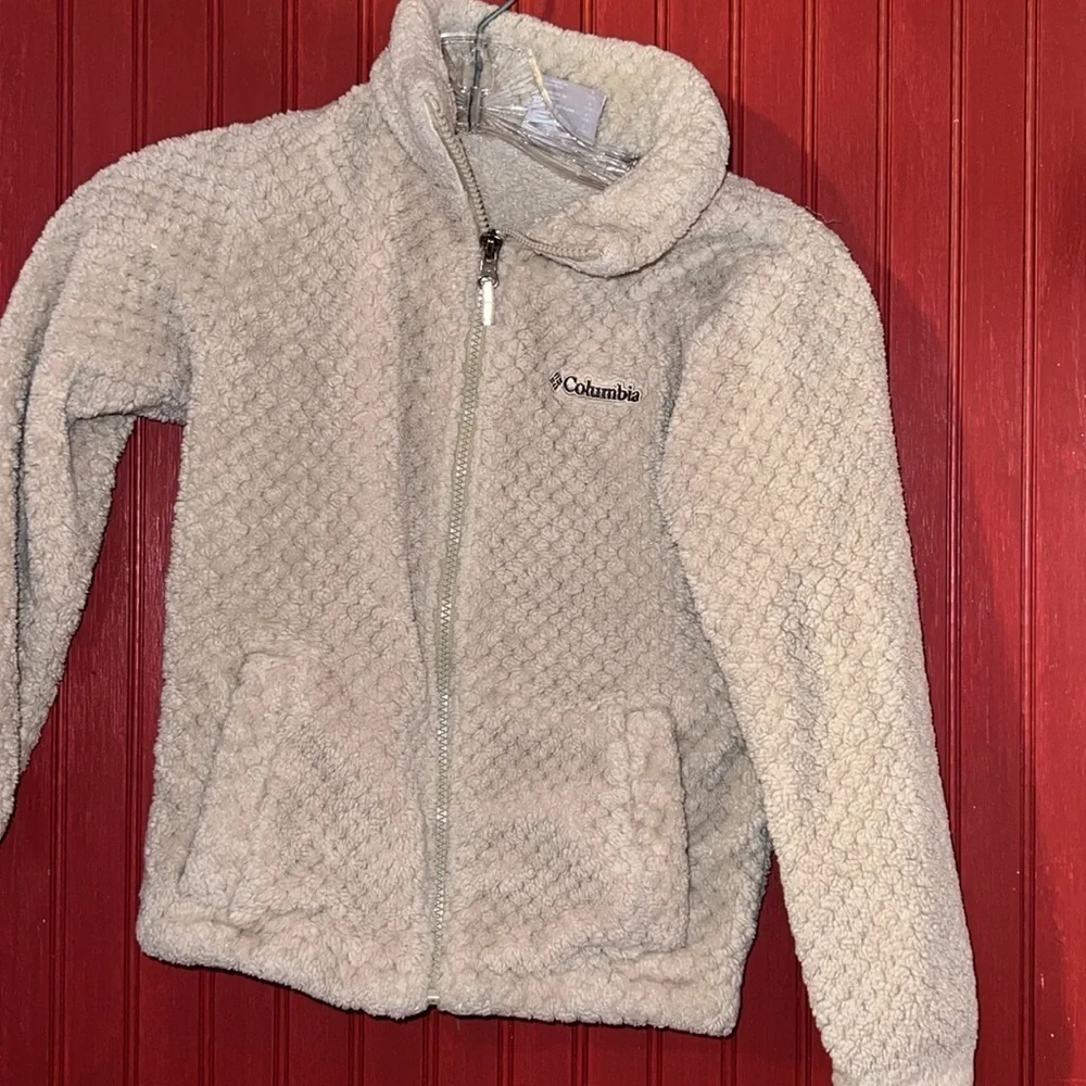 Columbia Girls' Fire Side Sherpa Full Cream Fleece Serpa Jacket Small/8